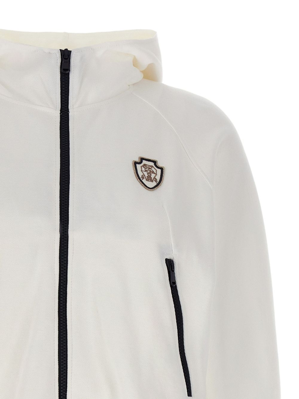 patch-pocket zip-up hooded jacket - 3