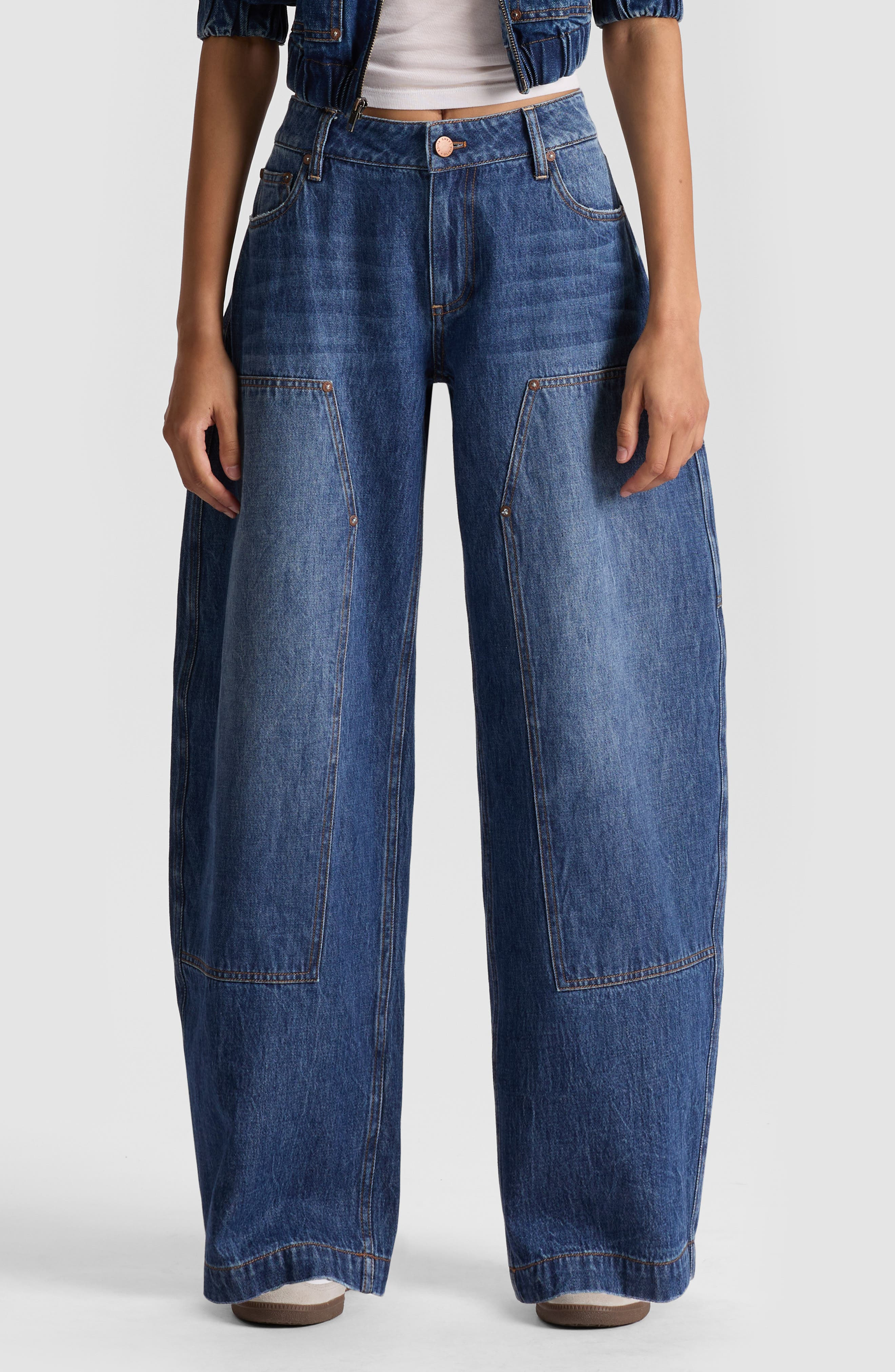 Alice + Olivia Andie Carpenter Barrel Leg Jeans in Cambria Vintage at Nordstrom - 1
