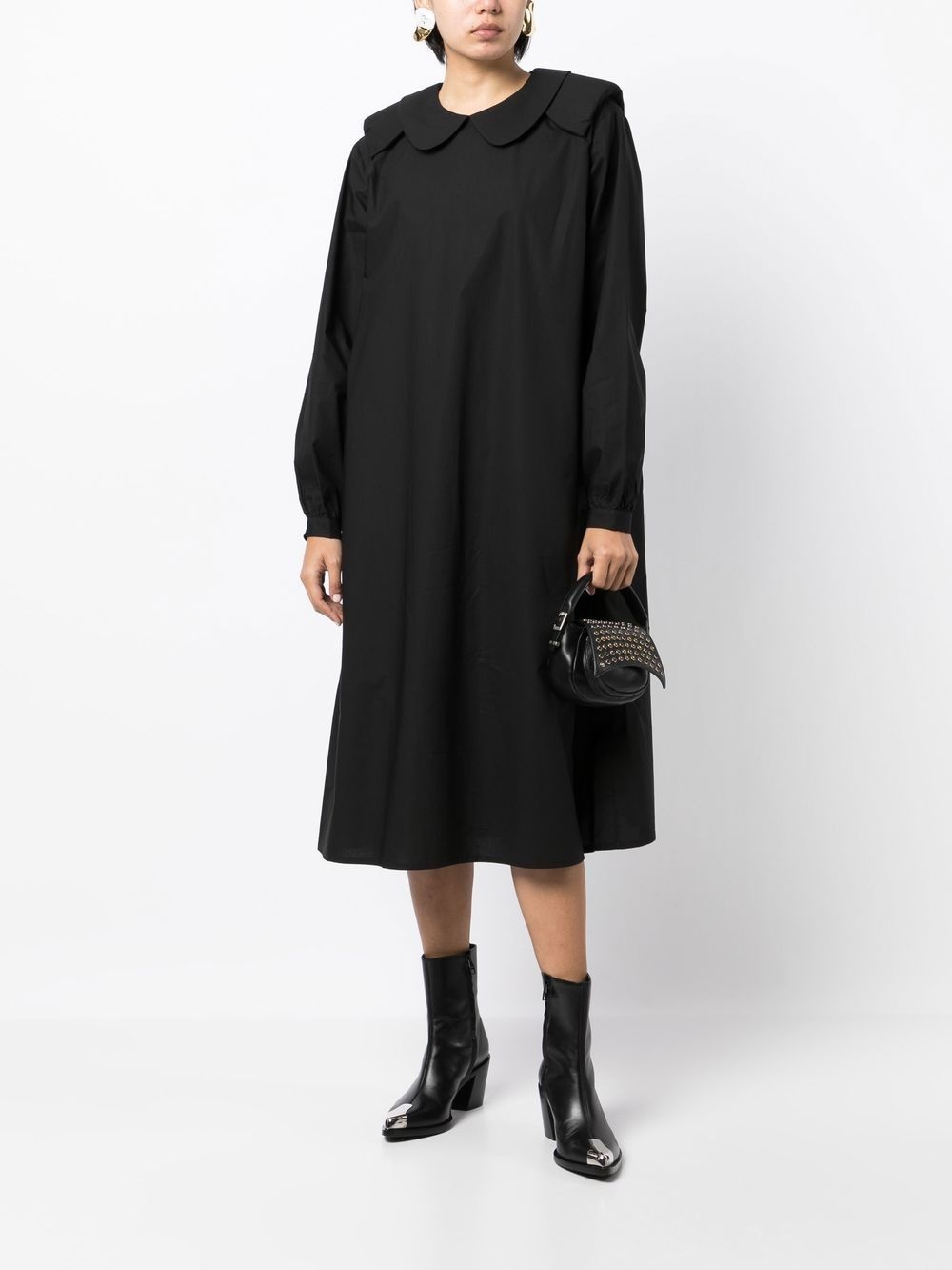 rounded-collar midi dress - 2