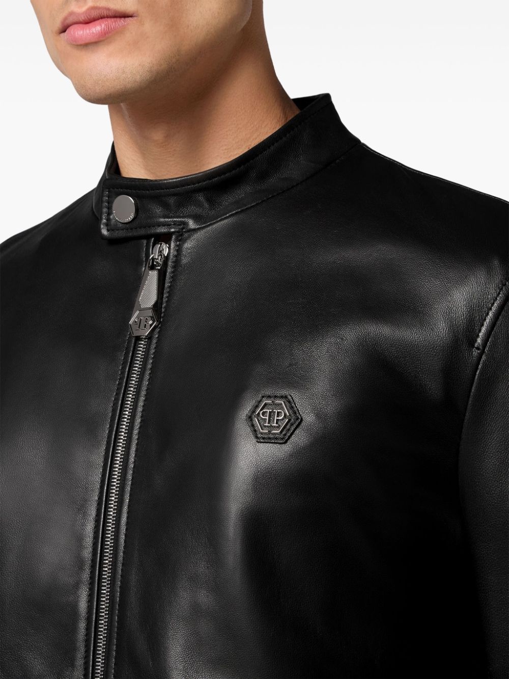 leather moto jacket - 5