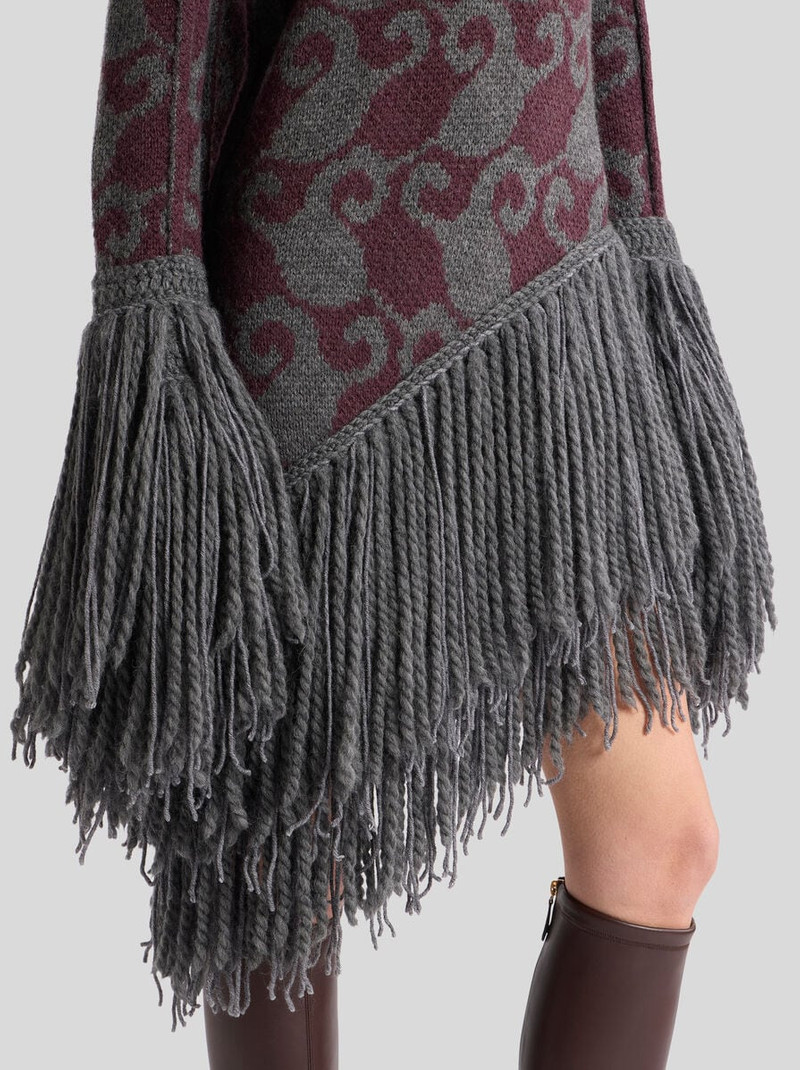 WOOL AND ALPACA JACQUARD MINI DRESS WITH FRINGING 2