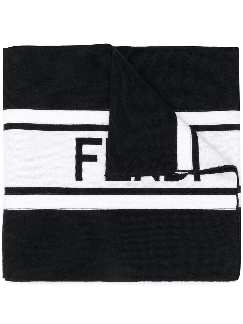 contrast striped logo scarf - 1