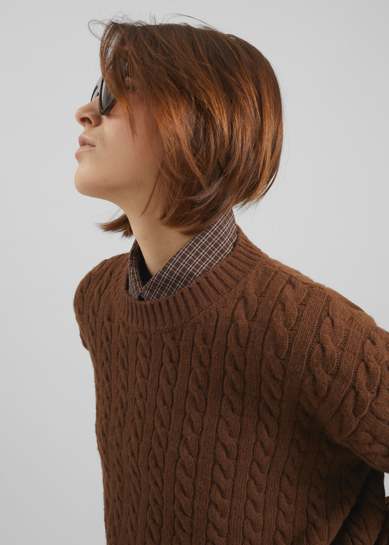 Brisbane Cropped Boxy Sweater - Brown 6