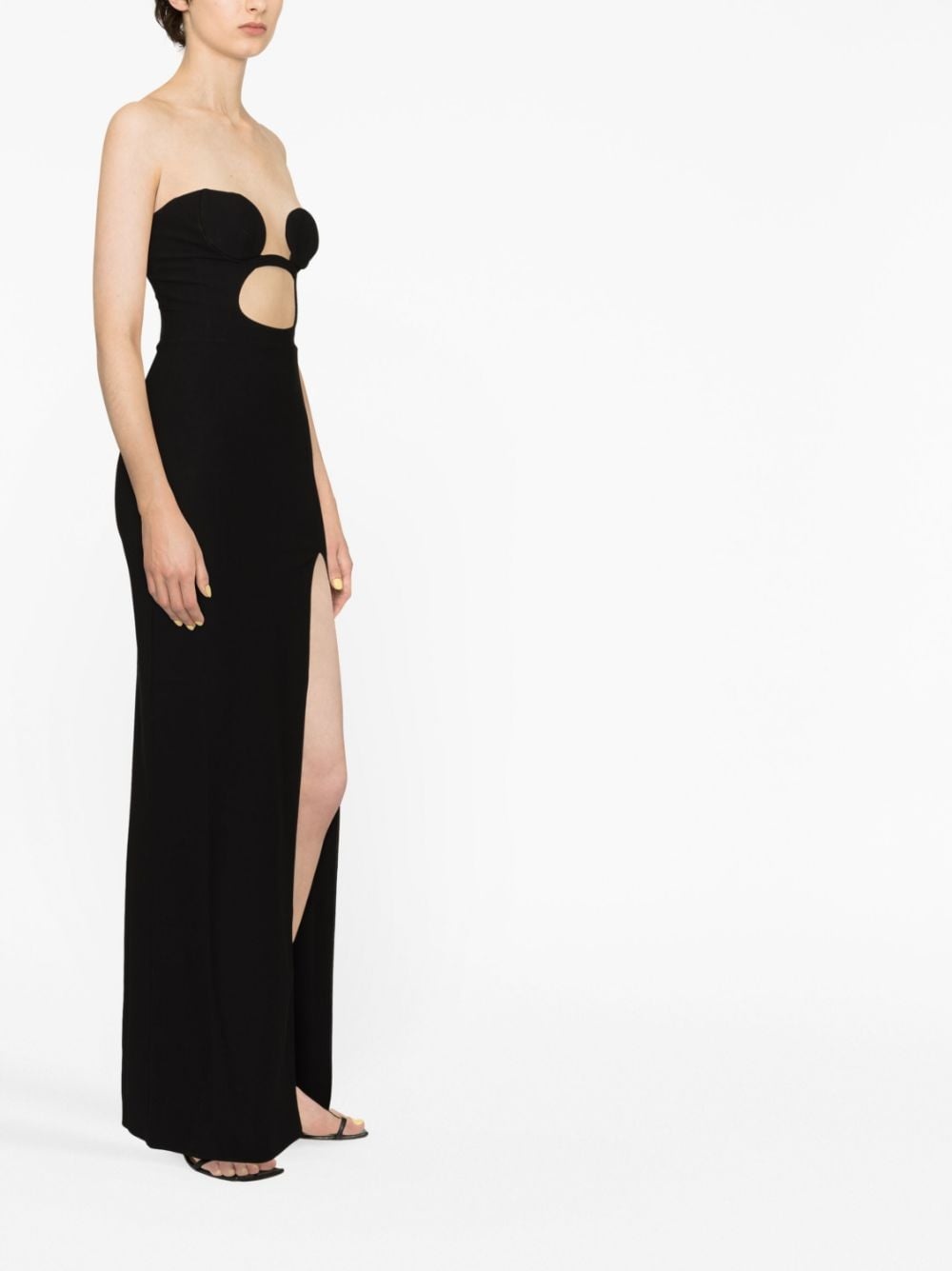 cut-out detail strapless dress - 3