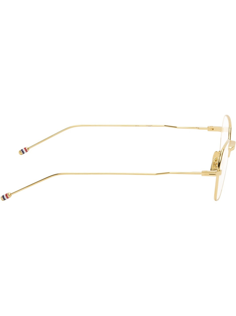 Thom Browne Gold Rectangular Glasses outlook