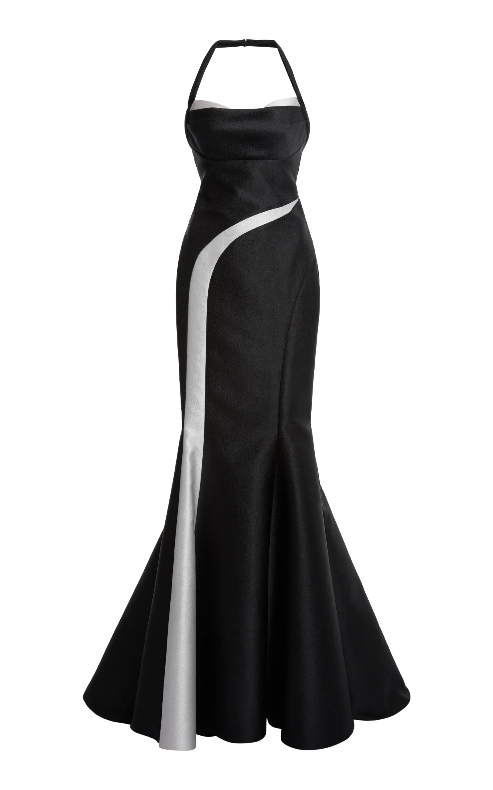 Crepe Duchesse Mermaid Gown black/white - 1