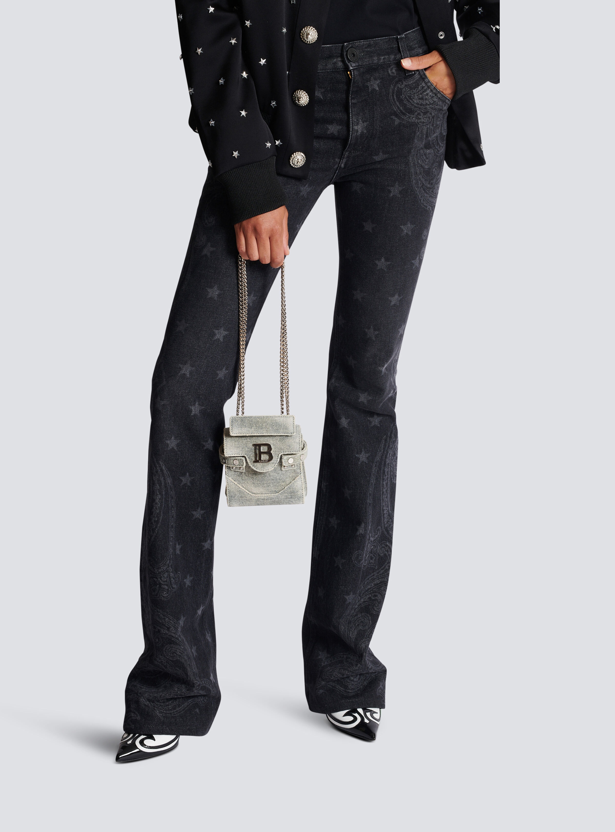 B-Buzz vintage-effect denim mini bag - 8