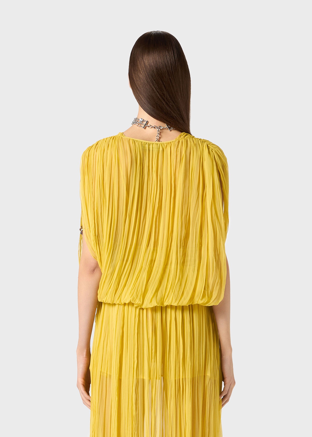 PLEATED TOP IN SILK CHIFFON - 3