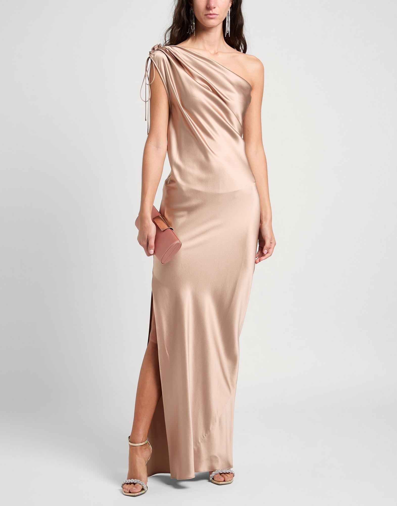 Max Mara OPERA One-shoulder dress in silk satin | REVERSIBLE