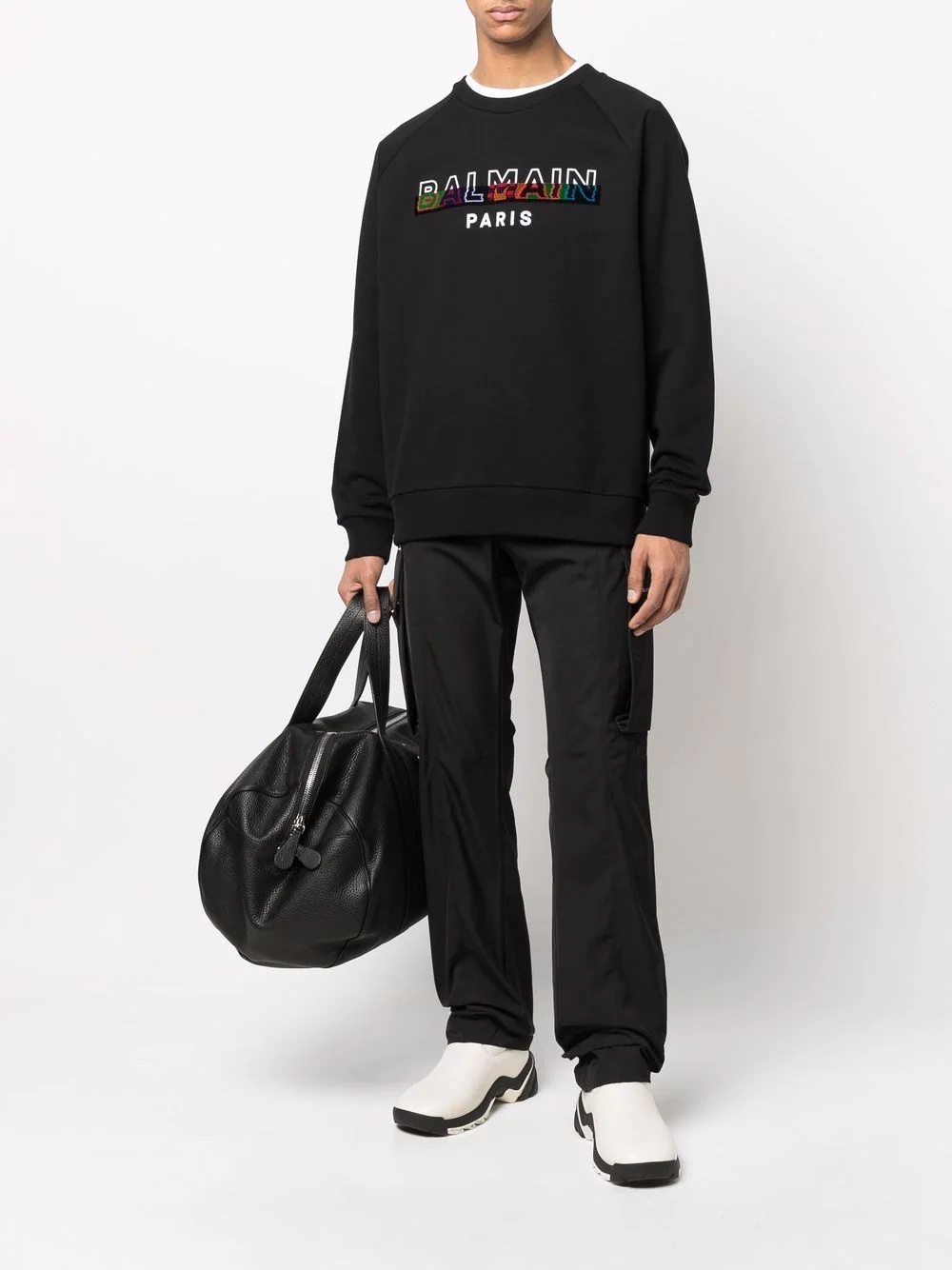 split-logo crew neck sweatshirt - 2