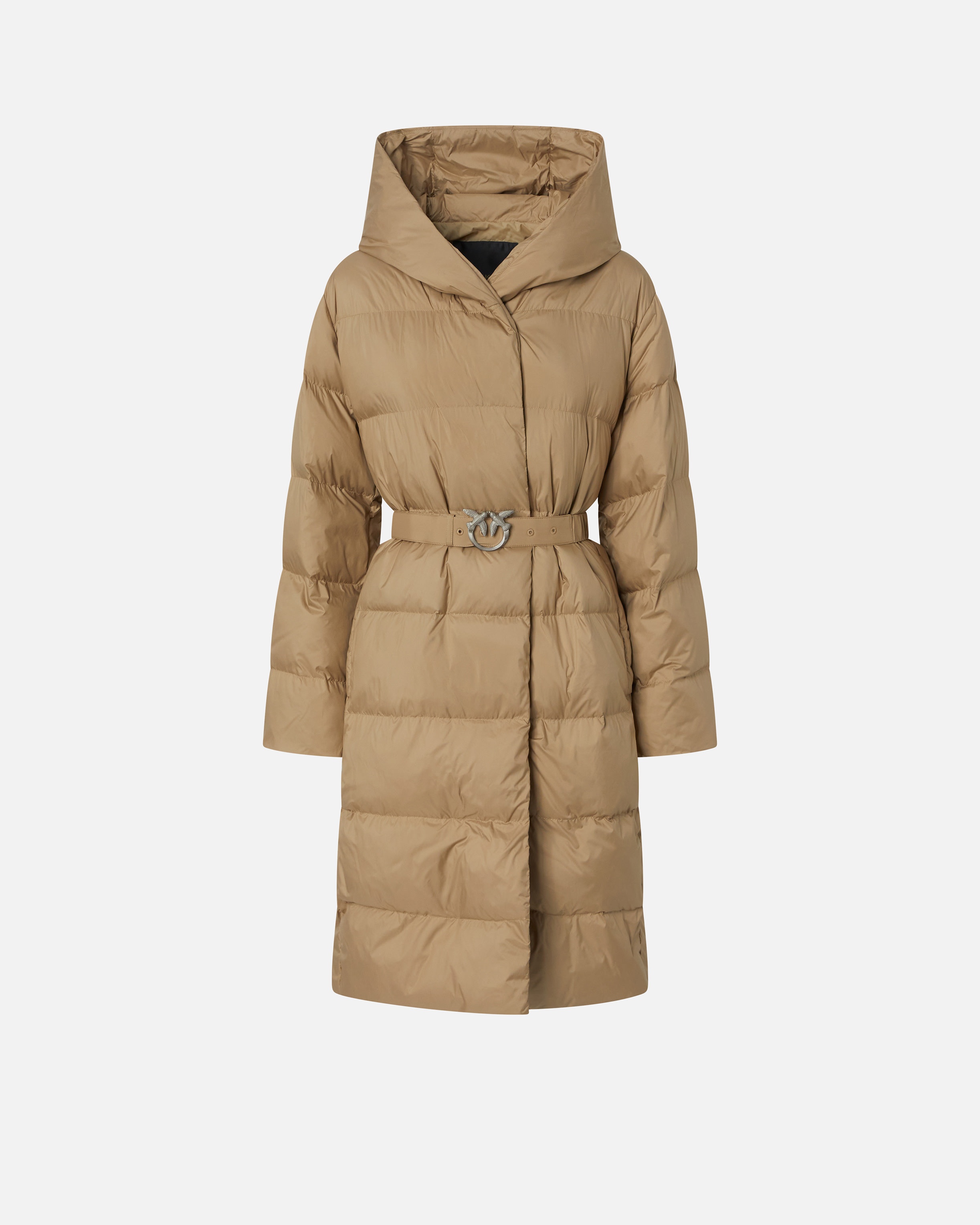 PADDED TECHNICAL CANVAS PEA COAT WITH BELT - 1
