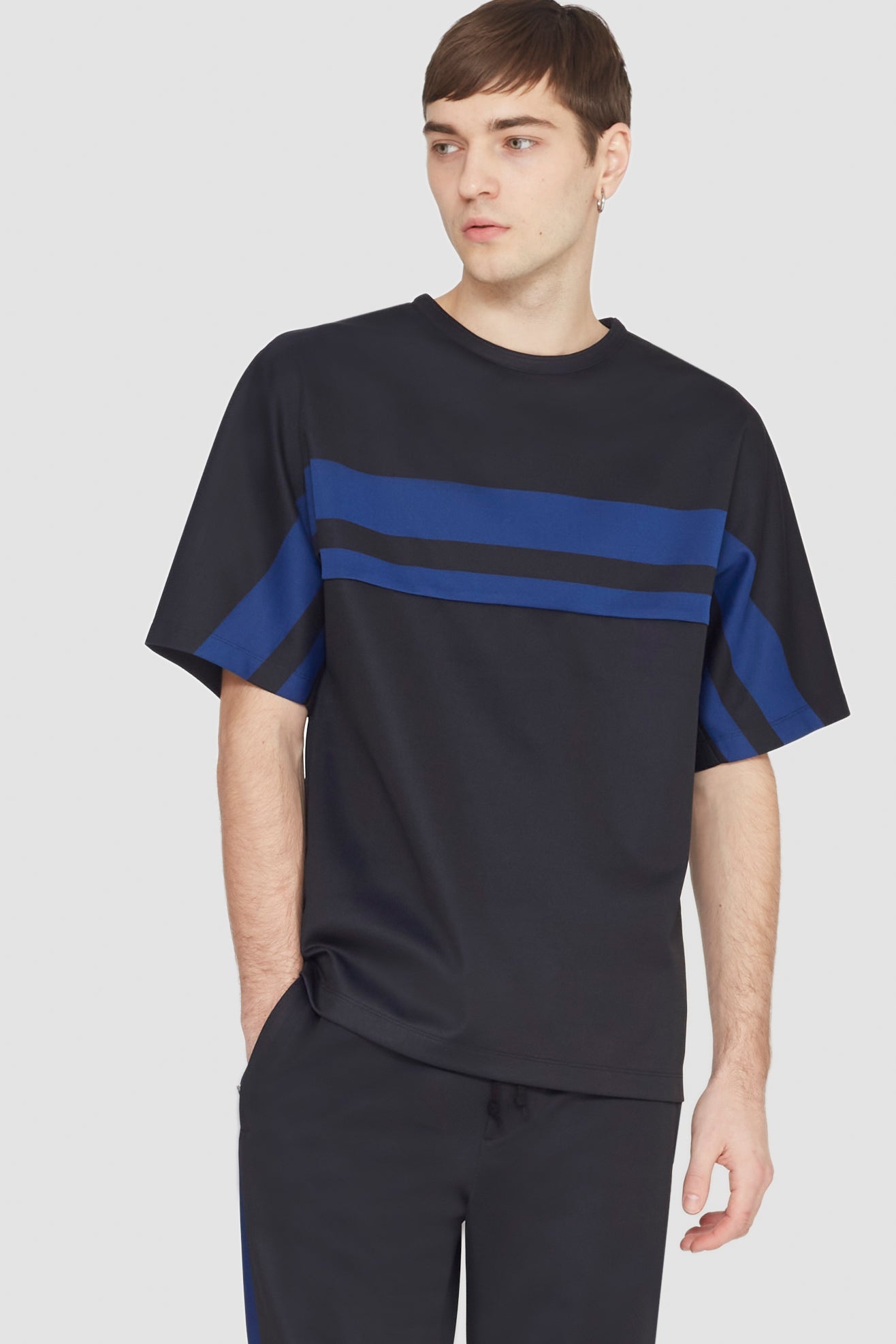 Short Sleeve Stripe Ponte T-Shirt - 2