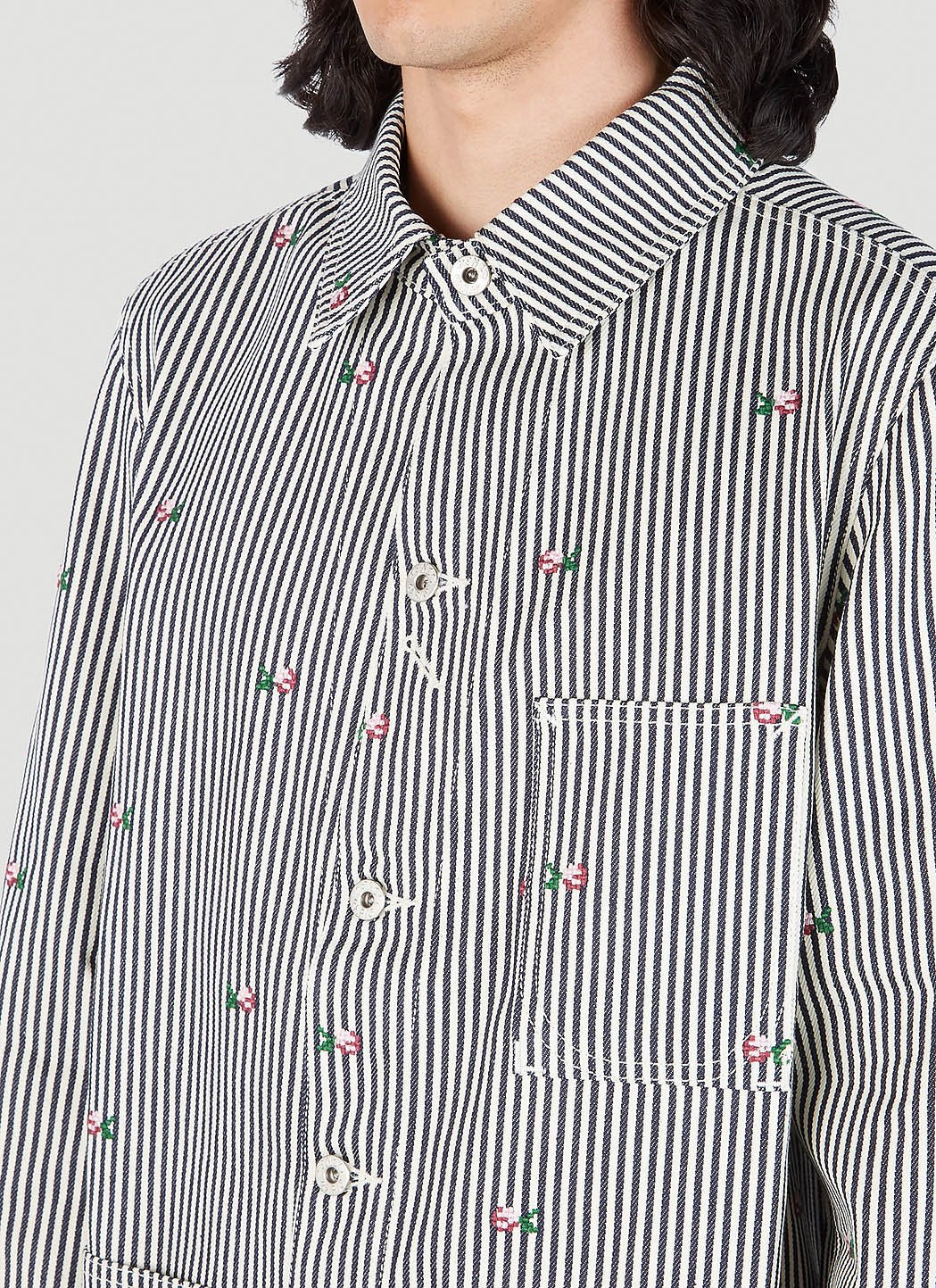 Kenzo Men Floral Stripe Workwear Jacket - 5