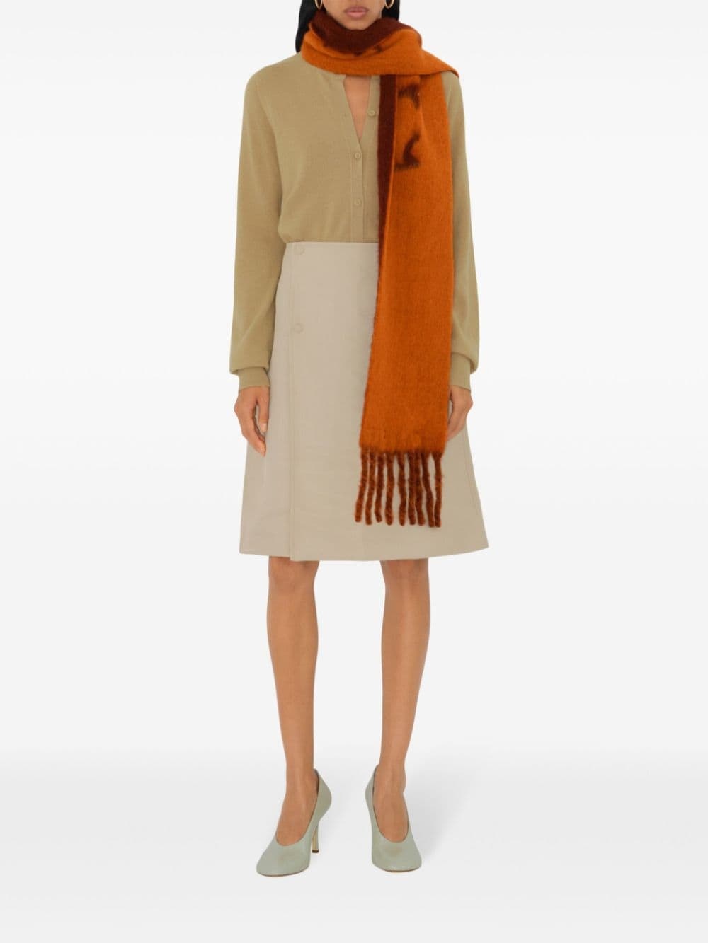 reversible fringed scarf - 4
