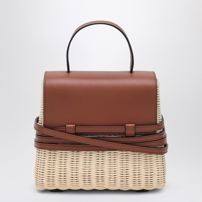 Moschino Tie Mie Bag In Raffia And Leather Women - 2
