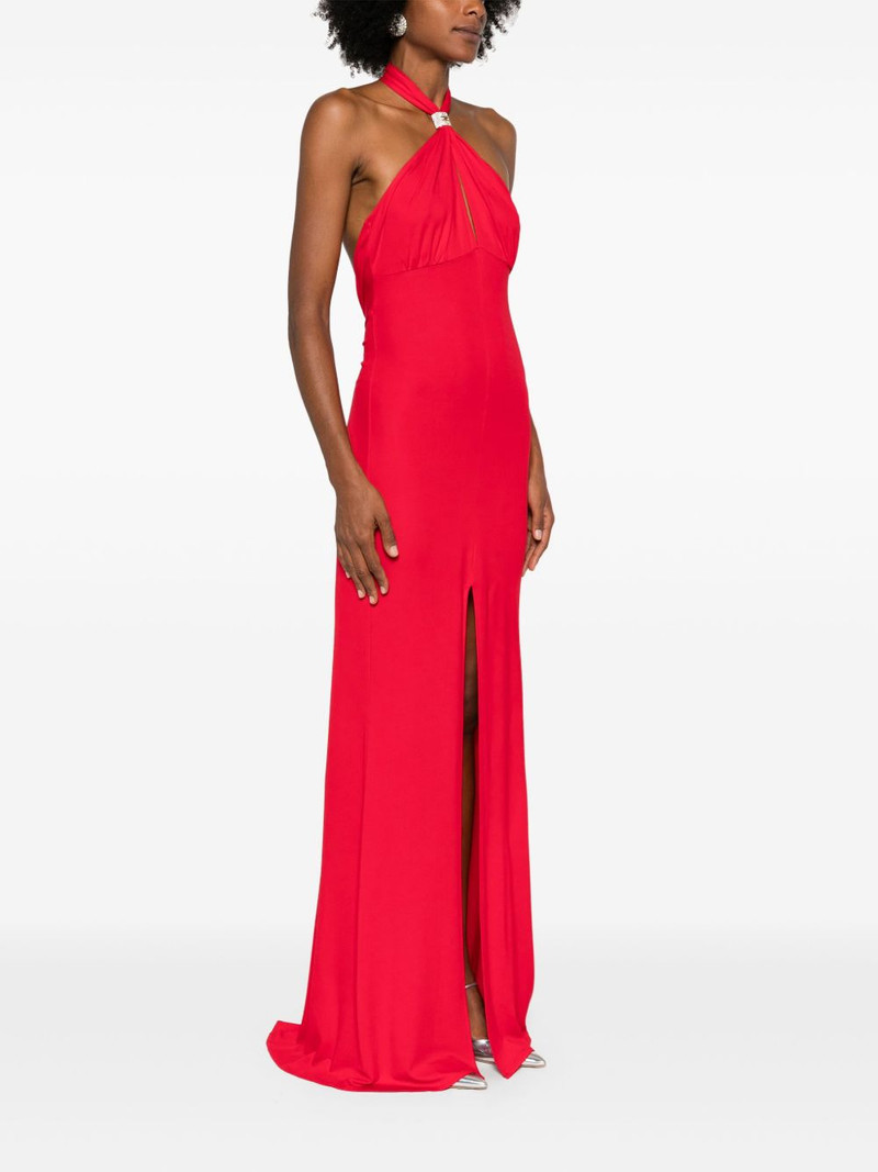 logo-plaque draped gown 3