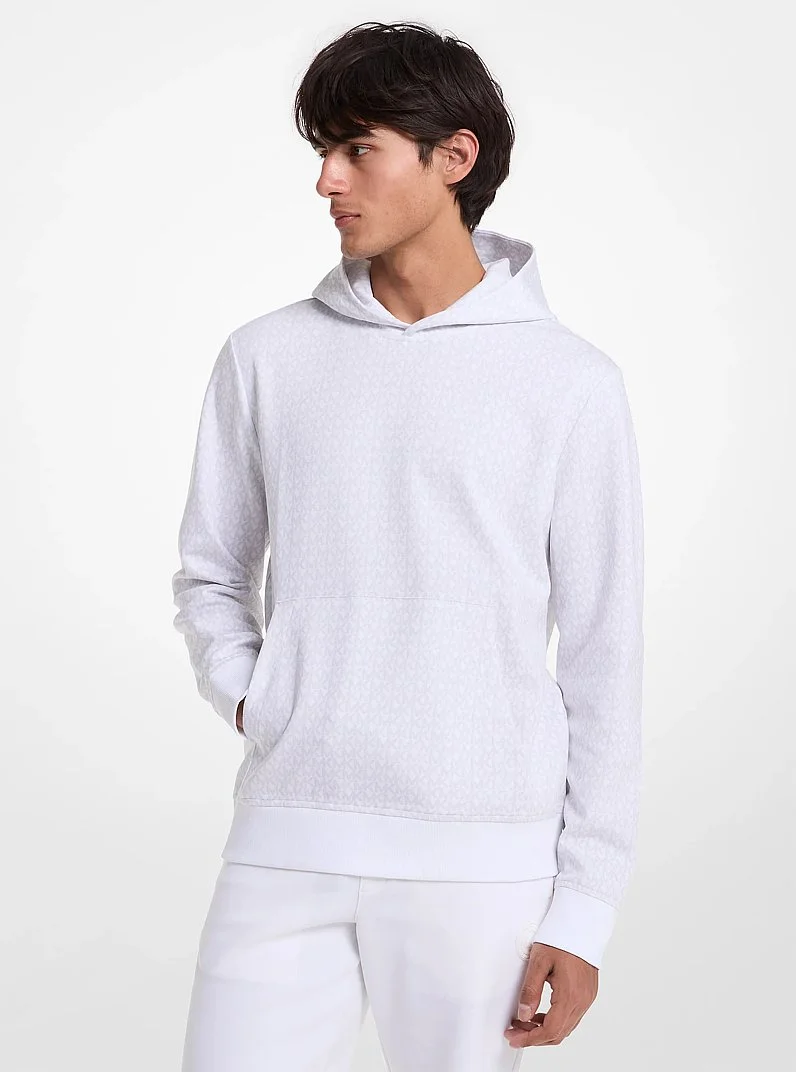 Signature Logo Cotton Blend Hoodie - 1