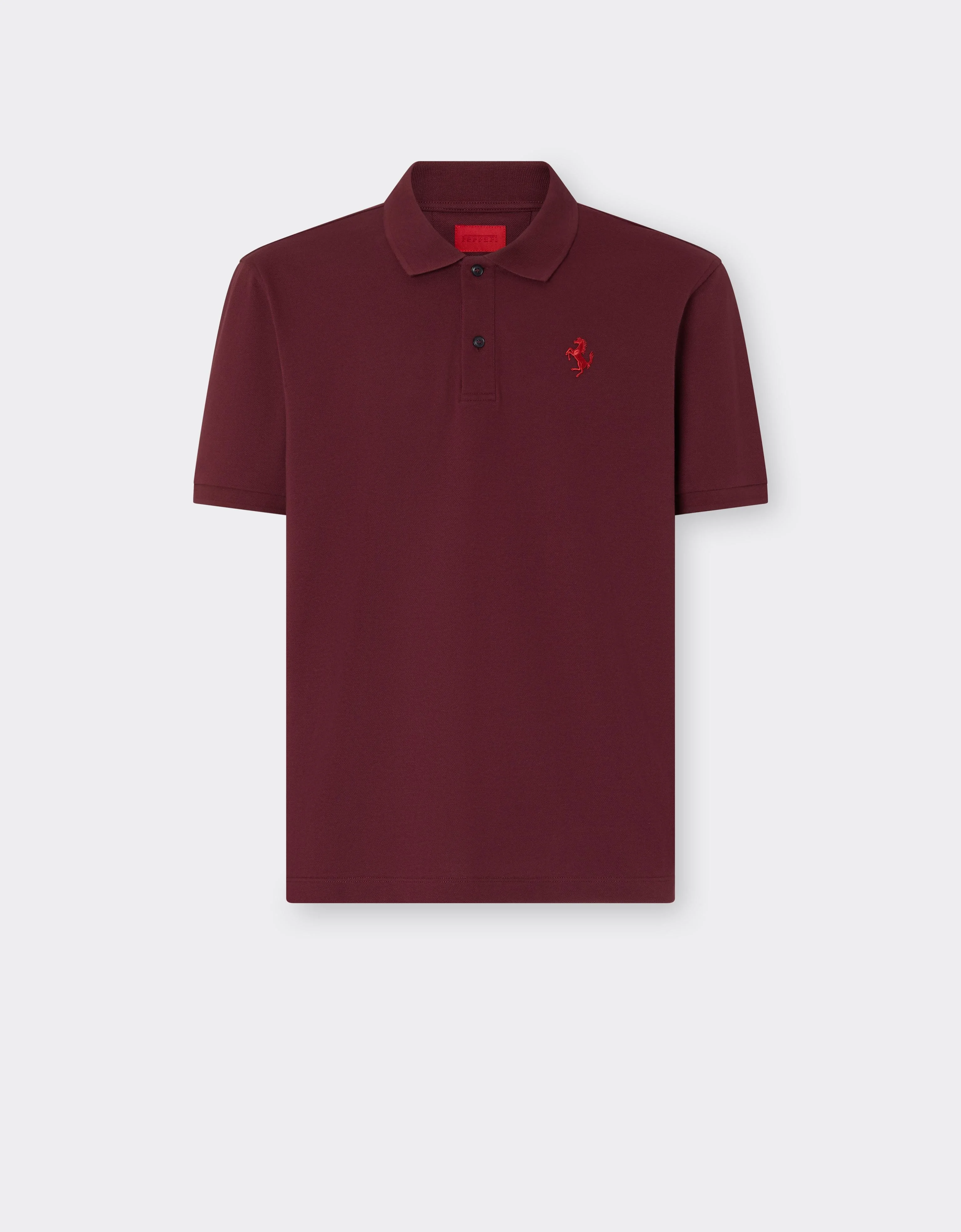 Cotton piqué polo shirt with Prancing Horse - 1