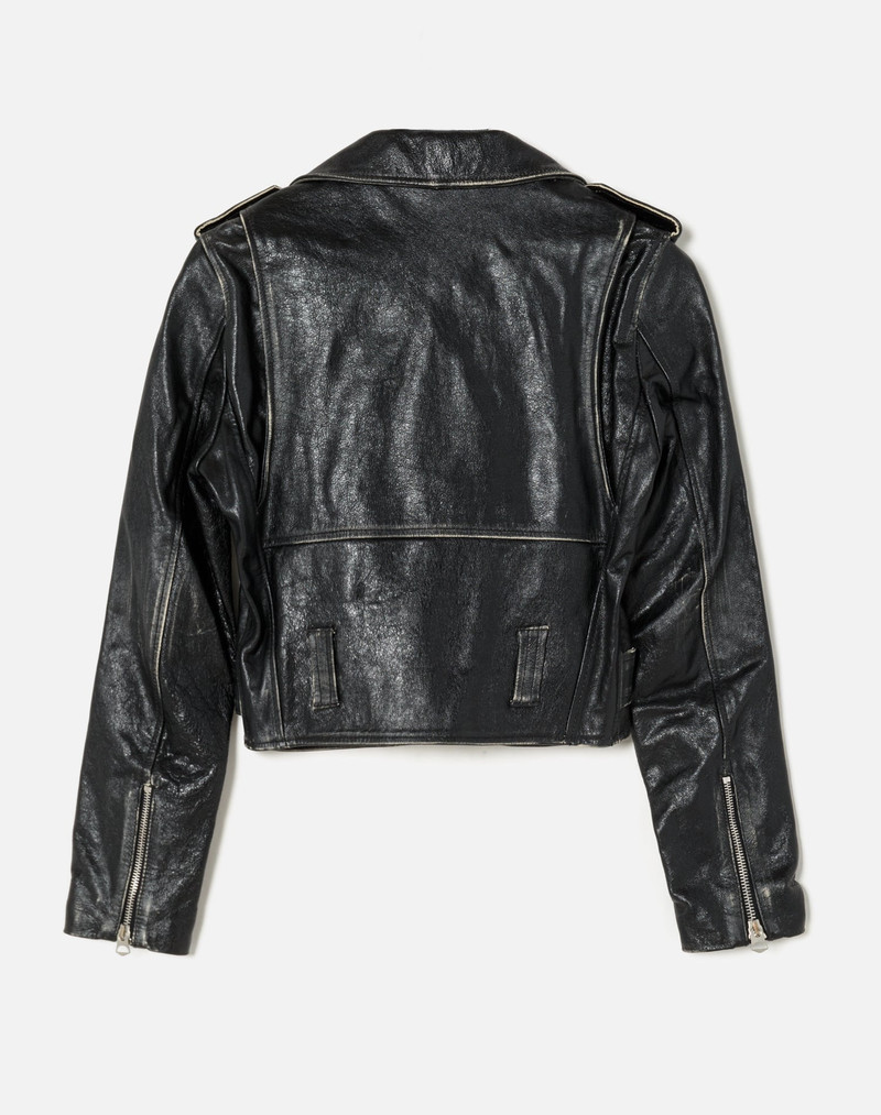 Leather Moto Jacket - Vintage Black 2