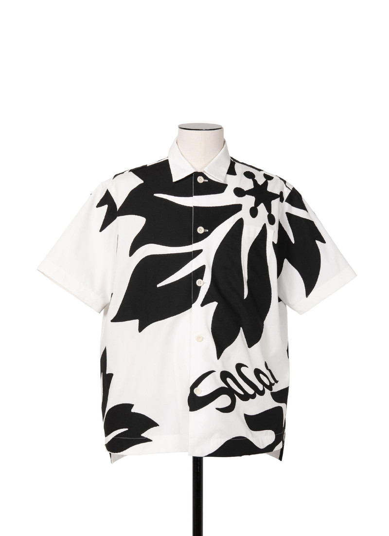 Floral Embroidered Patch Cotton Poplin Shirt - 1