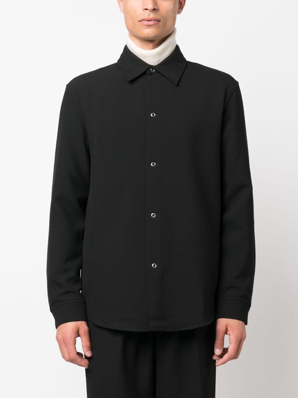 classic-collar button-up shirt - 3