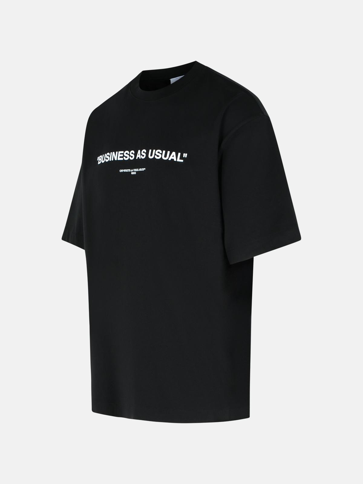 'BUSINESS QUOTE' BLACK COTTON T-SHIRT - 2