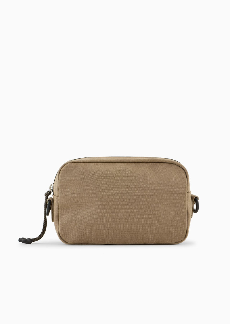 Emporio Armani Sustainability Values Capsule Collection organic canvas drawstring tech case with sho 3