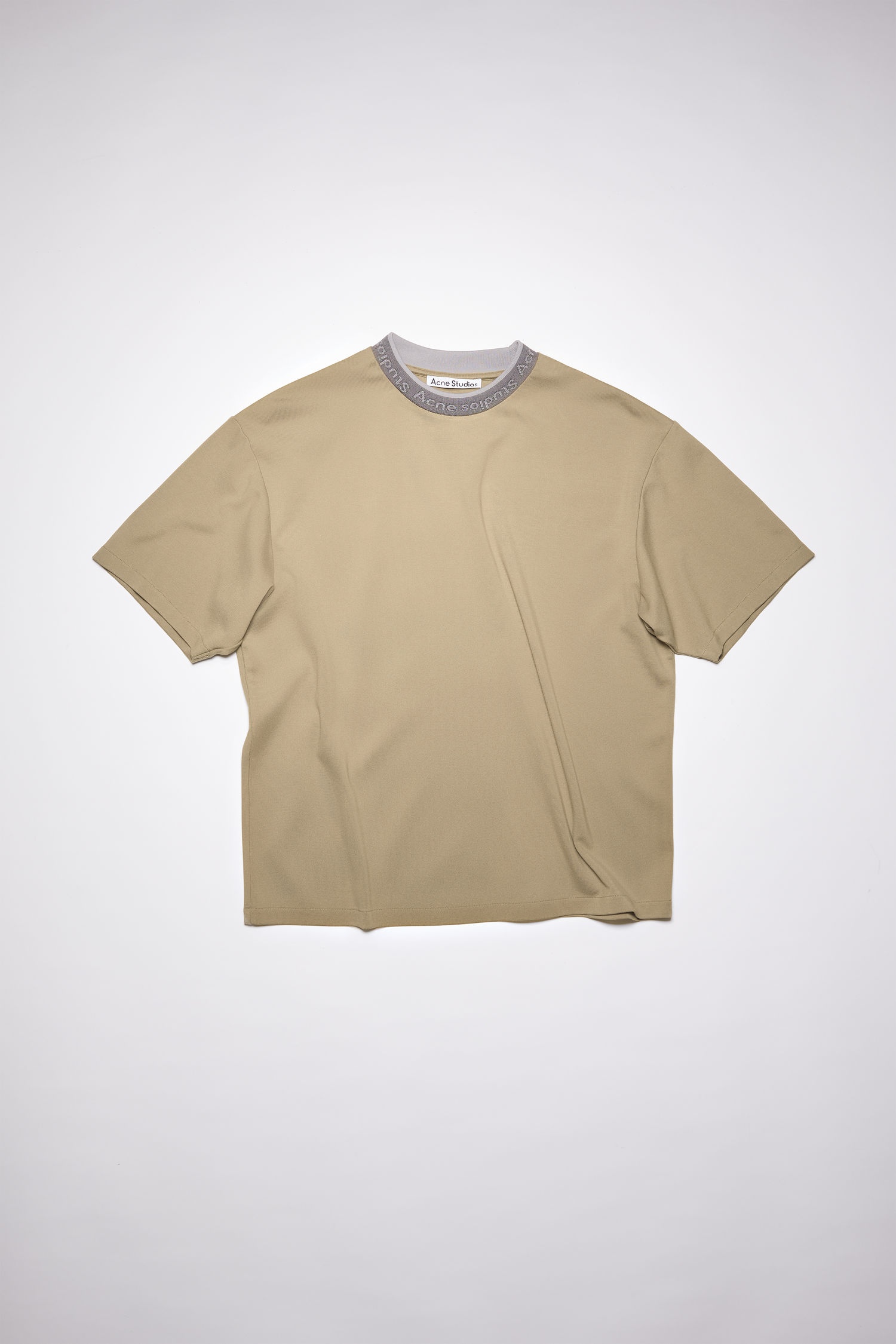 Logo collar t-shirt - Dark beige - 1