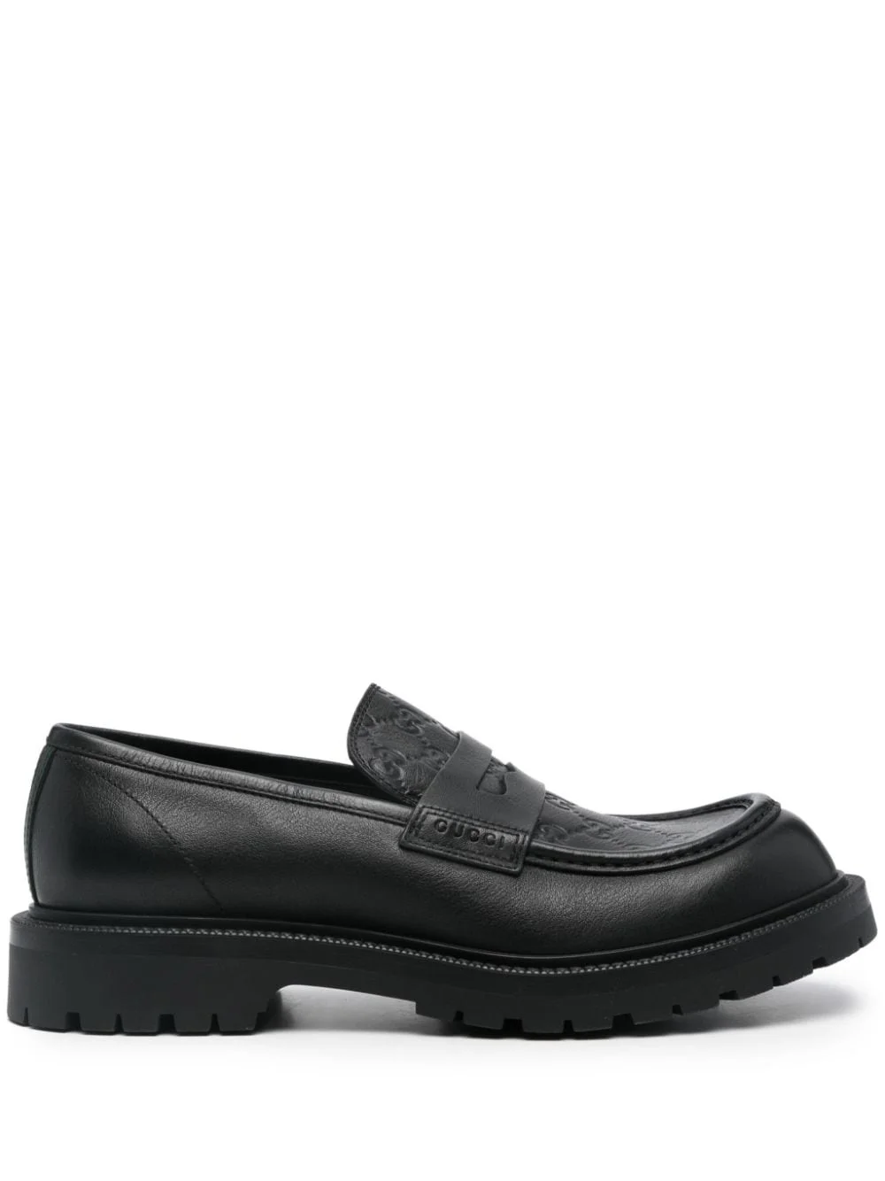 Web-stripe trim loafers - 1