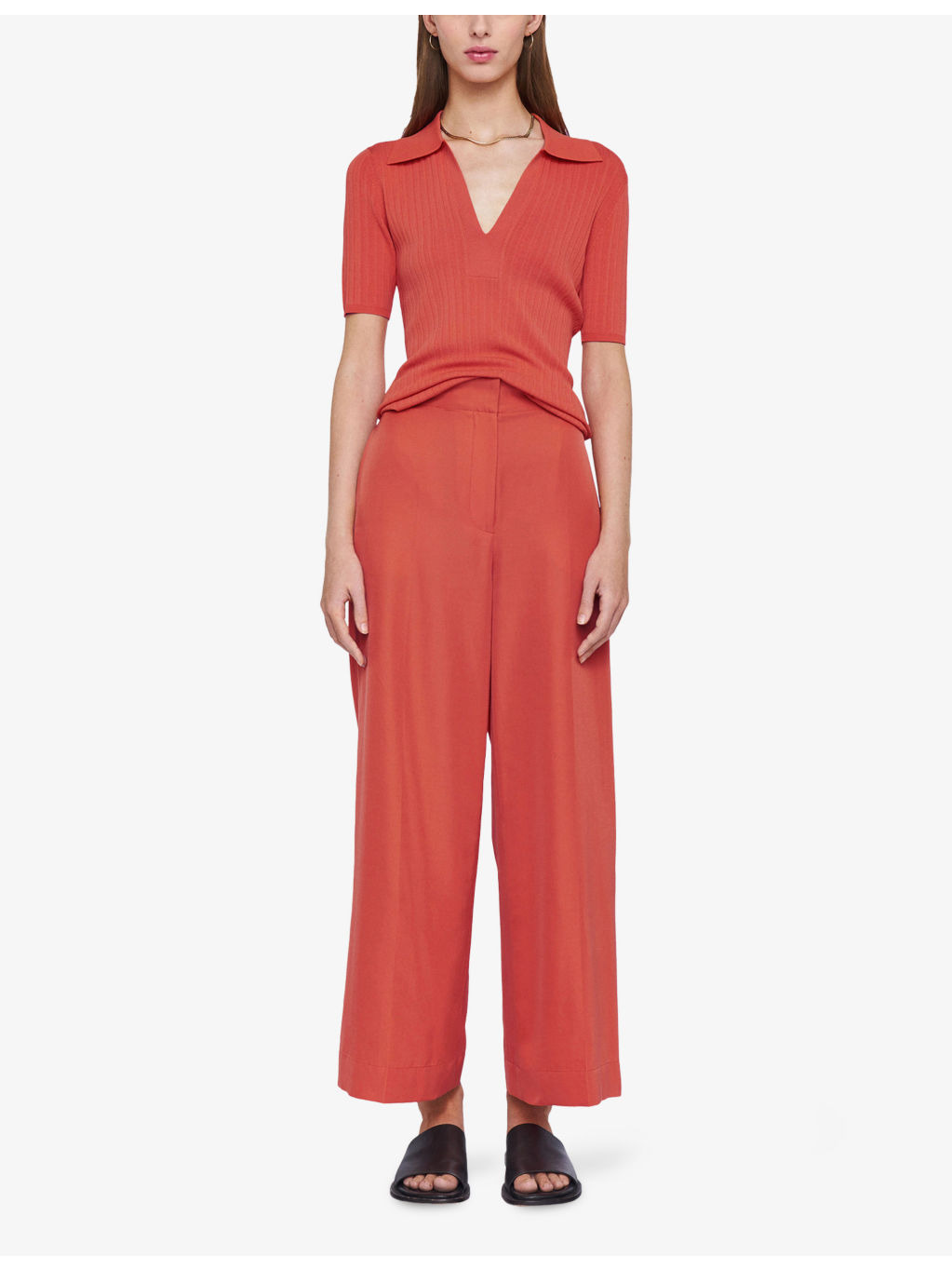 Thurlow Wide-Leg High-Rise Silk and Cotton-Blend Trousers - 2