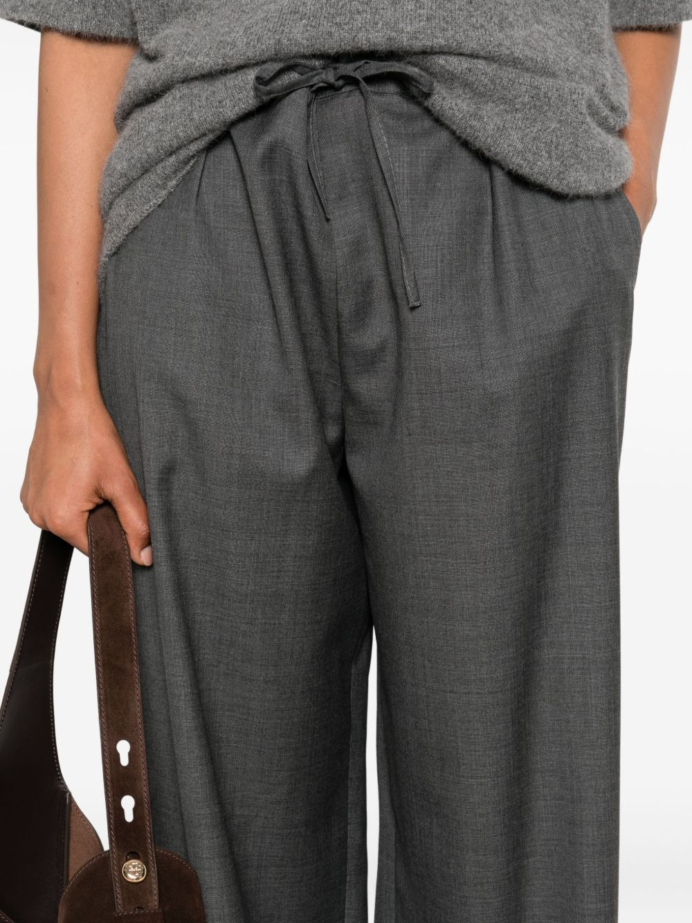 drawstring wool trousers - 5