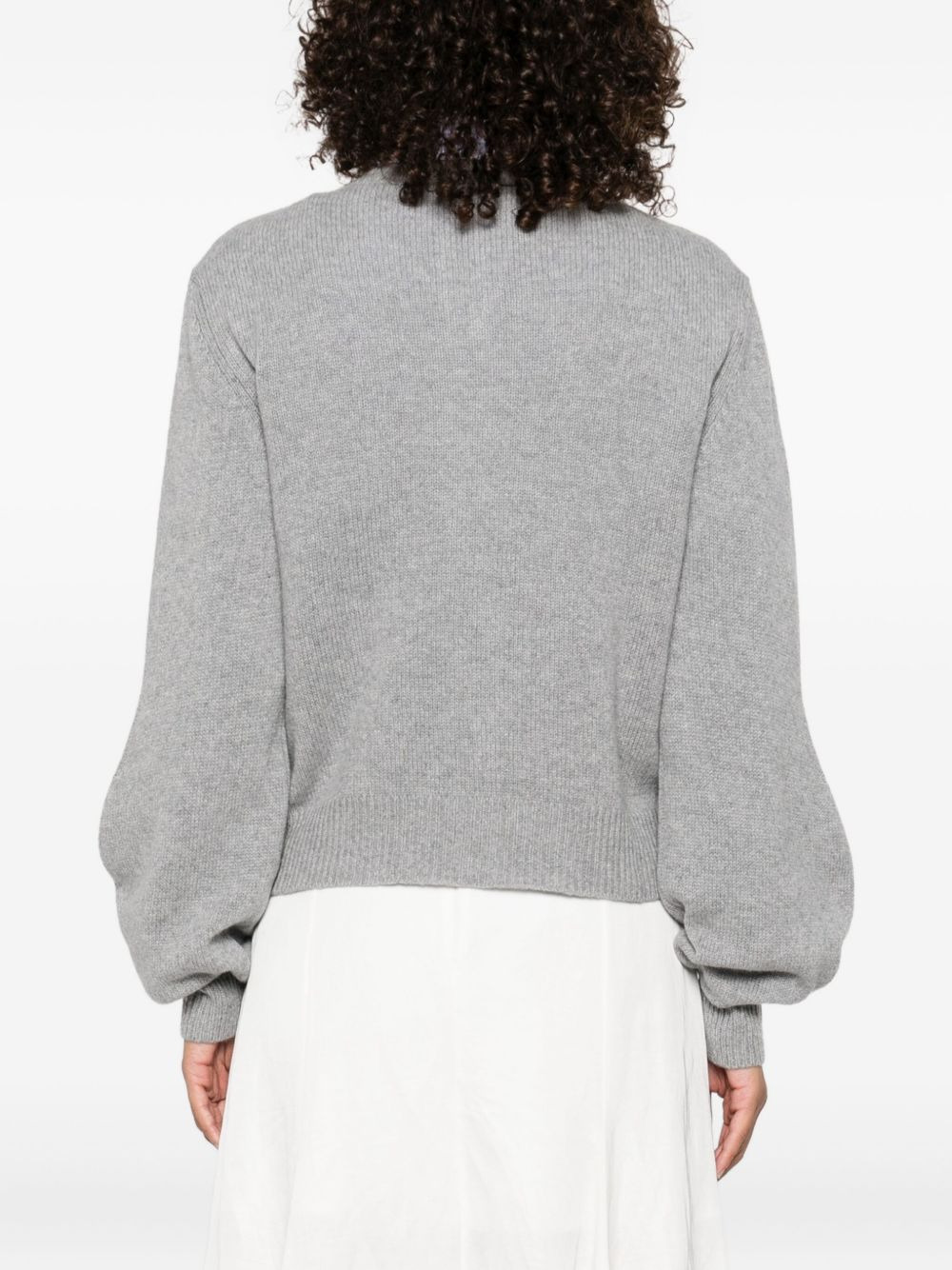 button-fastening logo-patch cardigan - 4