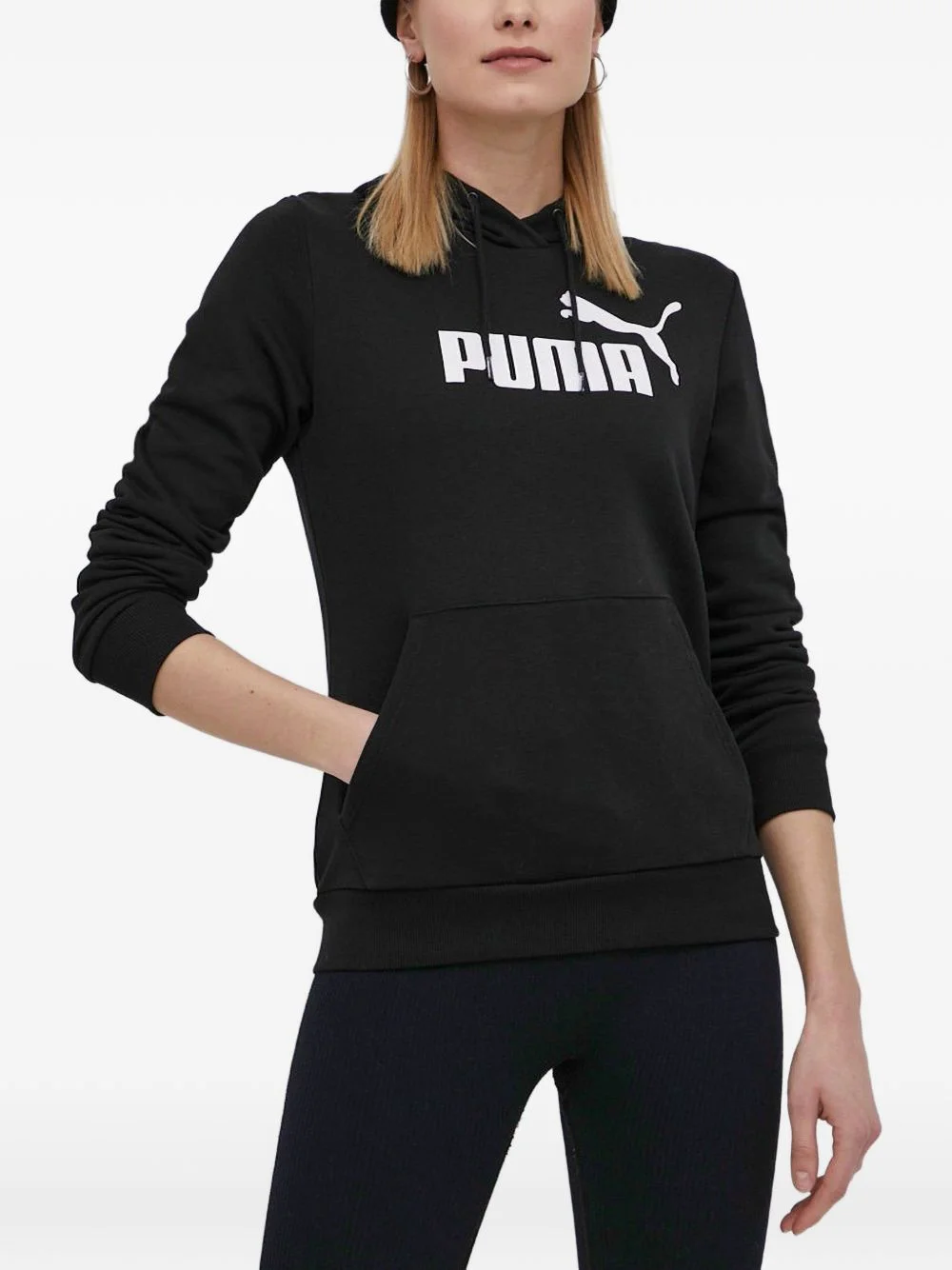 logo-print pouch-pocket hoodie - 1