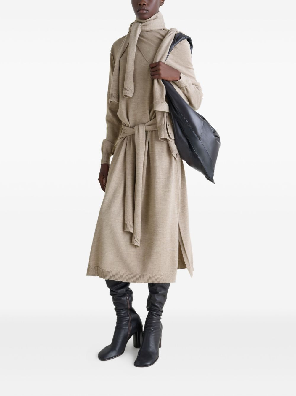 tie-waist turtleneck dress - 3