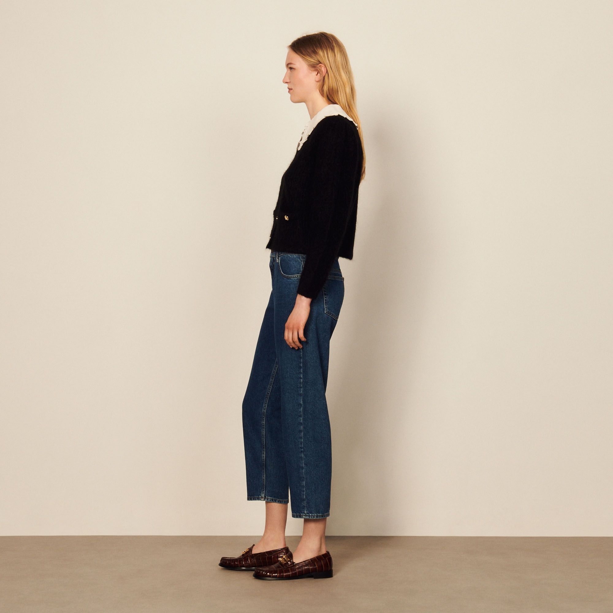 Cardigan with detachable collar - 4