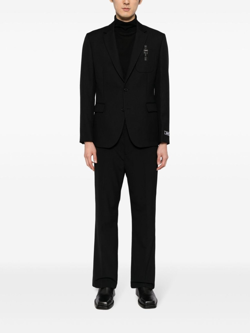 VERSACE buckle-detail single-breasted blazer outlook