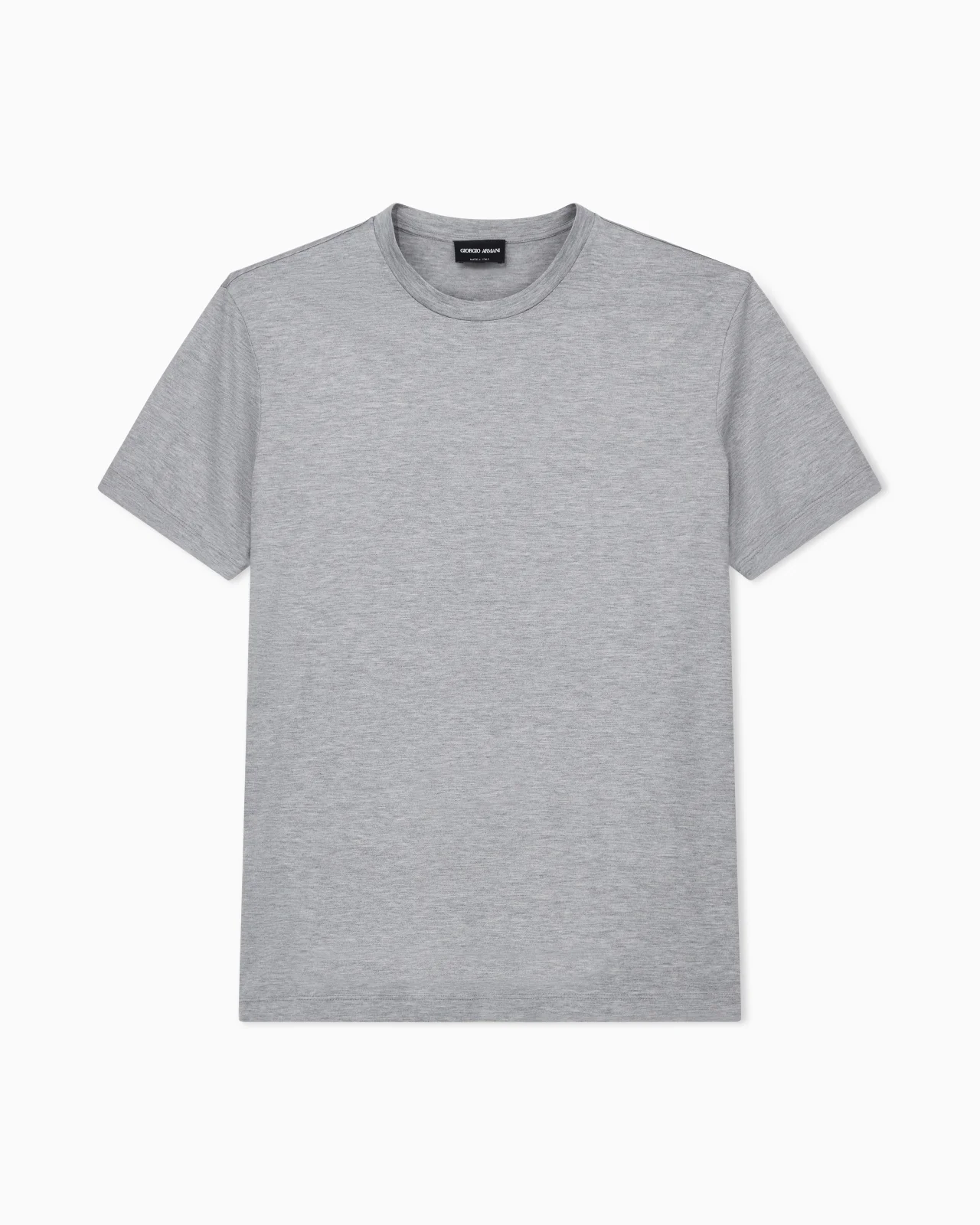 Plain-knit jersey T-shirt in a silk-and-cotton blend - 1