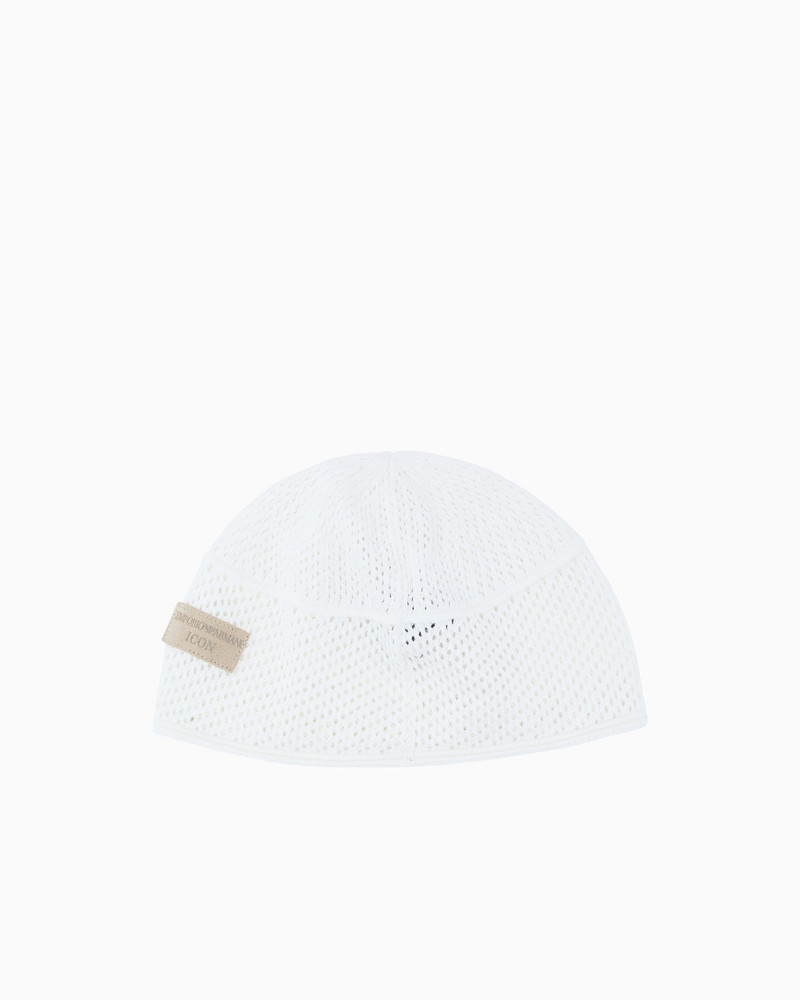 EMPORIO ARMANI ICON PUNCH-STITCH LINEN BLEND CAP outlook