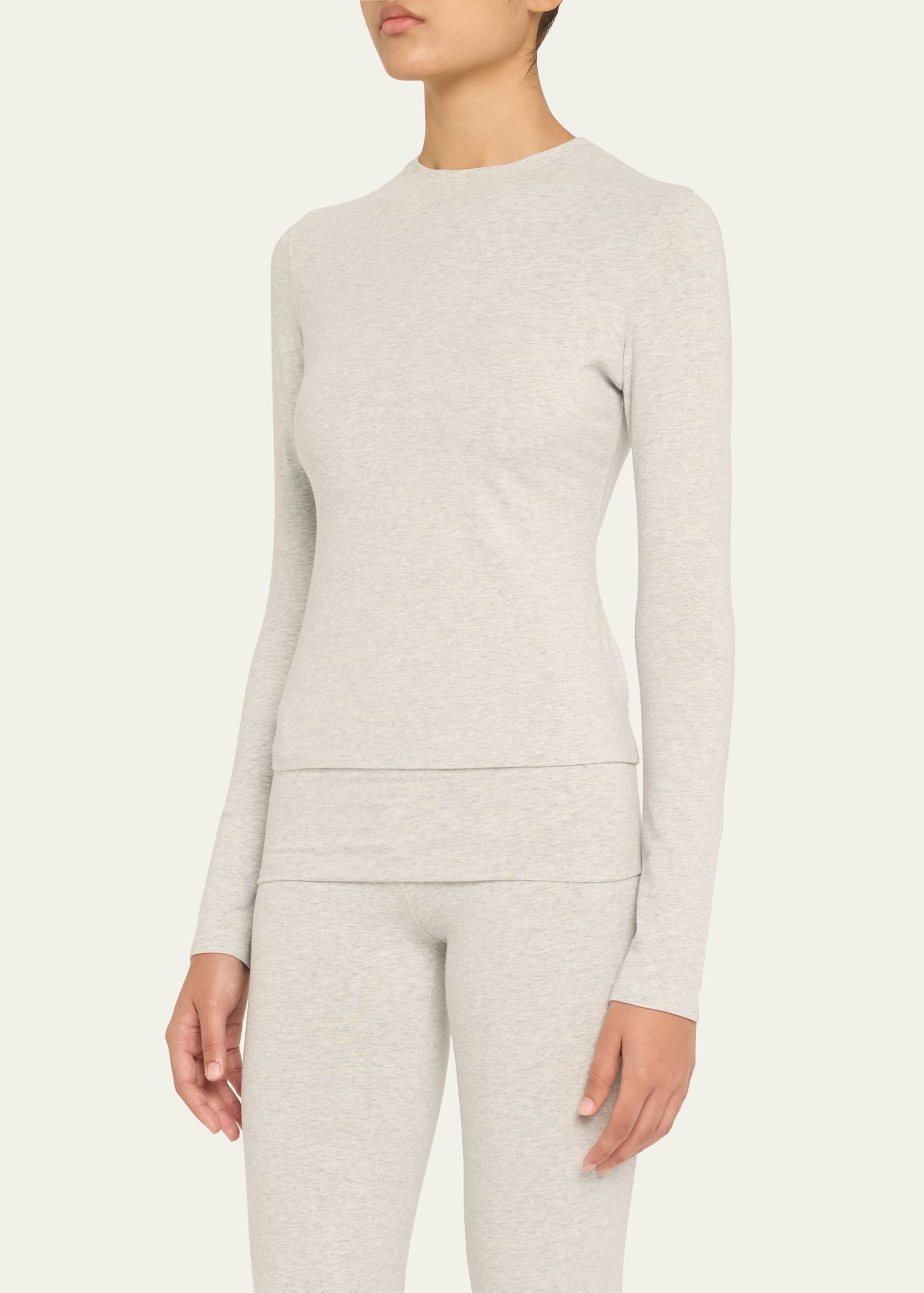 Cotton Jersey Long-Sleeve Crewneck T-Shirt - 4
