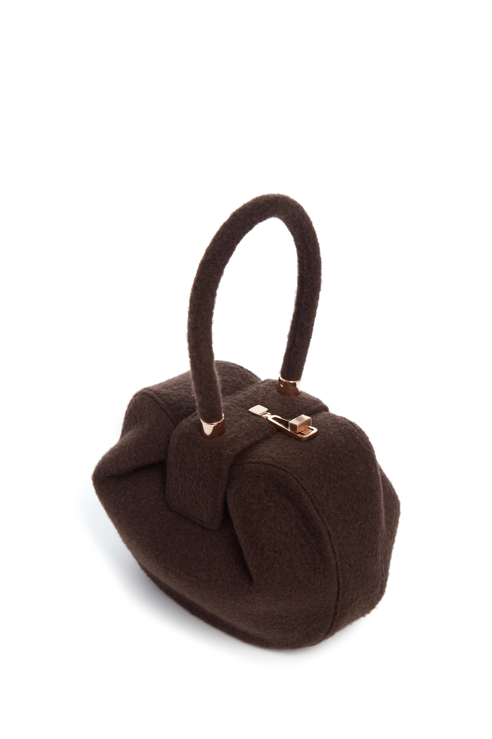 Nina Bag in Chocolate Cashmere Felt - 3