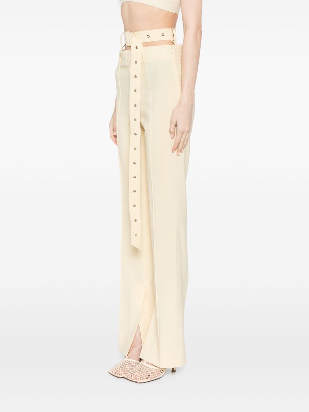 belted flared trousers - 3