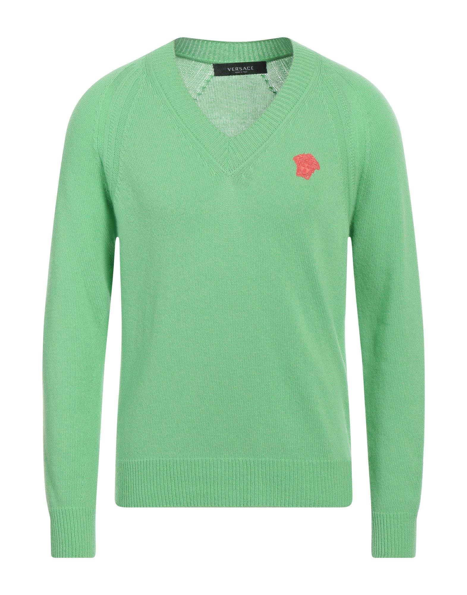 VERSACE Green Men's Cashmere Blend yoox REVERSIBLE