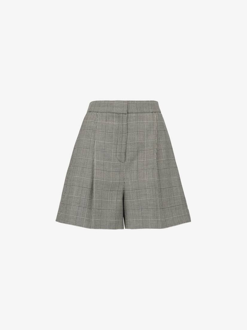 Alexander McQueen Women's Prince Of Wales Tailored Shorts in Black/ivory outlook