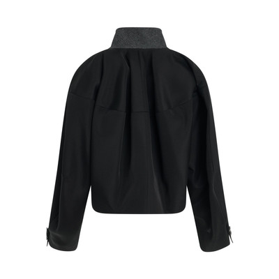 sacai Double-Faced Silk Cotton Jacket in Black outlook