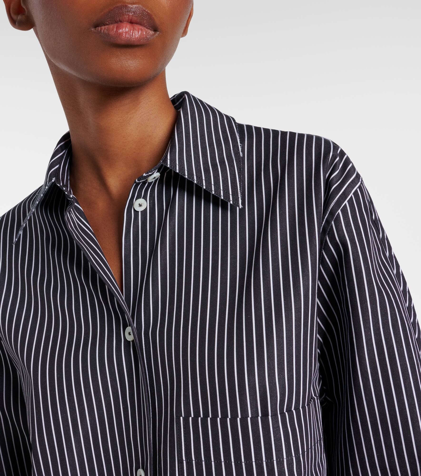Striped cotton poplin shirt dress - 4