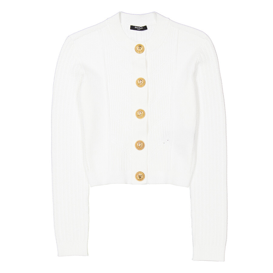 Balmain Ribbed-Knit Cropped Cardigan - 4