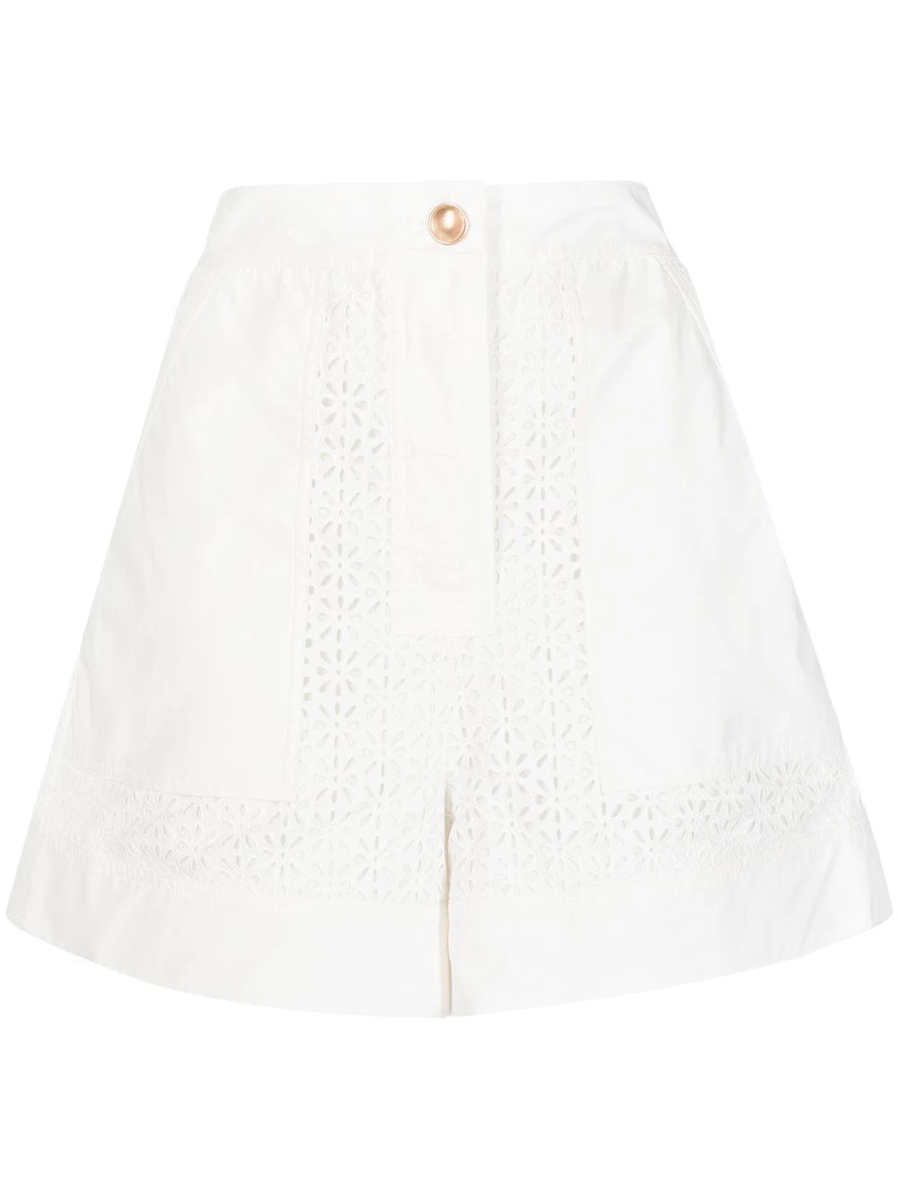 broderie-anglaise panelled shorts - 1