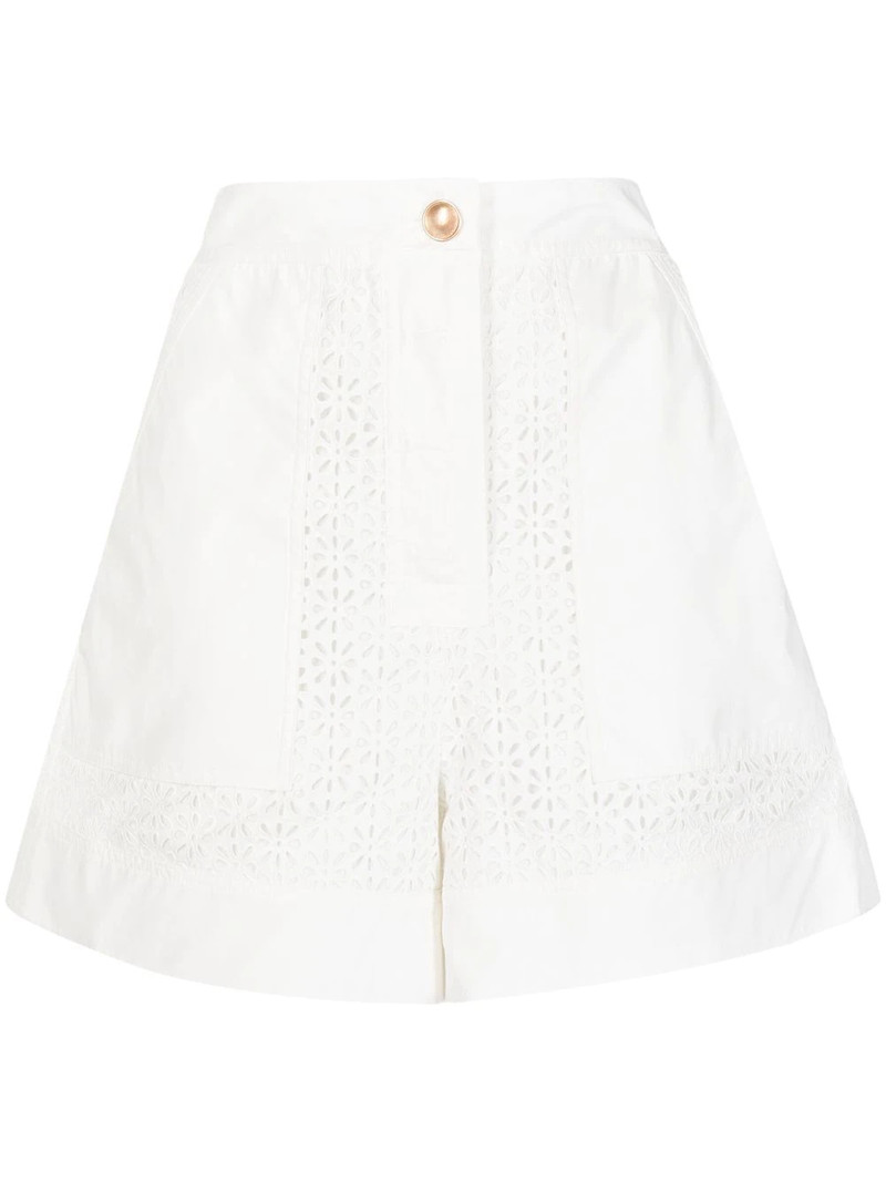 Broderie anglaise cotton-poplin shorts 1