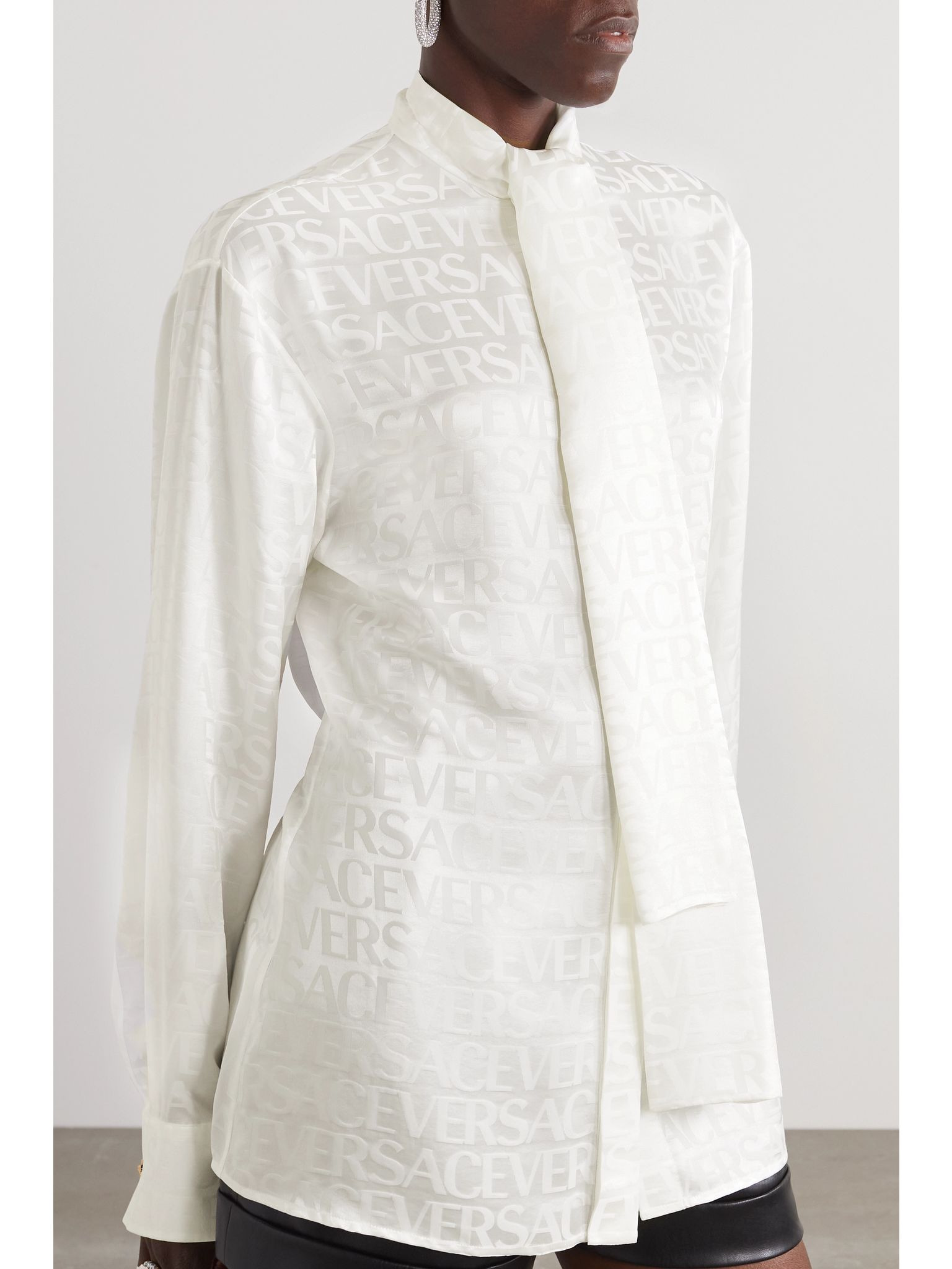 Icons satin-jacquard shirt White - 3