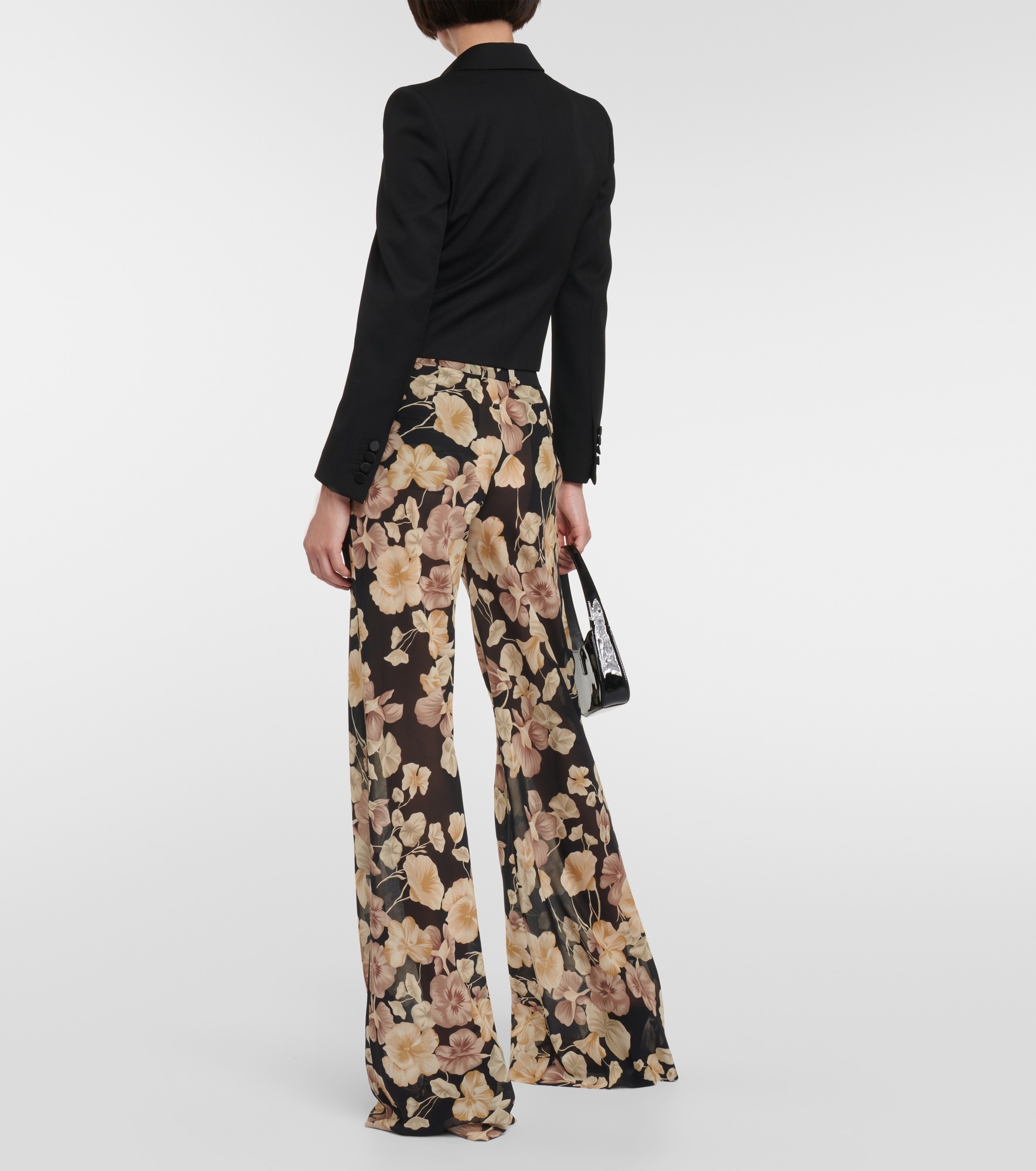 Cropped wool tuxedo jacket - 3